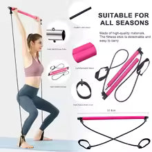 Multifunctional Pilates Bar, Fitness Bar Combination, Yoga, Chest Expansion, Tension Rope, Back Trainer, Elastic Rope, Stretching Belt