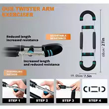High-quality adjustable arm exerciser, wrist strength trainer, home chest expander for shoulder, arm, and chest exercise.