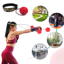 Muay Thai Boxing Speed Ball with Head Band for Sanda Boxing Fighting, Rapid Speed Reaction Time Training, Boxing Reflex Trainer
