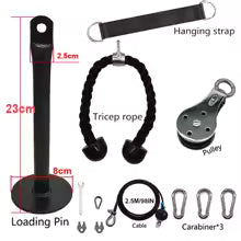 Fitness Pulley Cable Machine System, DIY Gym Attachment, 2.5m Adjustable Cable, Workout Arm, Biceps, Triceps, Hand Training Equipment