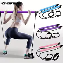 Multifunctional Pilates Bar, Fitness Bar Combination, Yoga, Chest Expansion, Tension Rope, Back Trainer, Elastic Rope, Stretching Belt