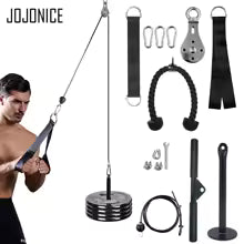 Fitness Pulley Cable Machine System, DIY Gym Attachment, 2.5m Adjustable Cable, Workout Arm, Biceps, Triceps, Hand Training Equipment